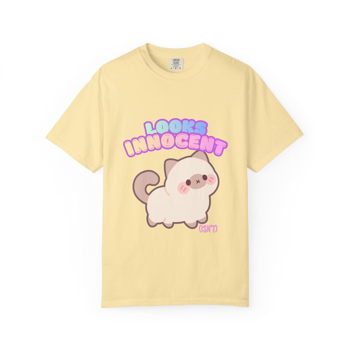 Looks Innocent Cute Cat T-Shirt — Kawaii Kitten Graphic Tee