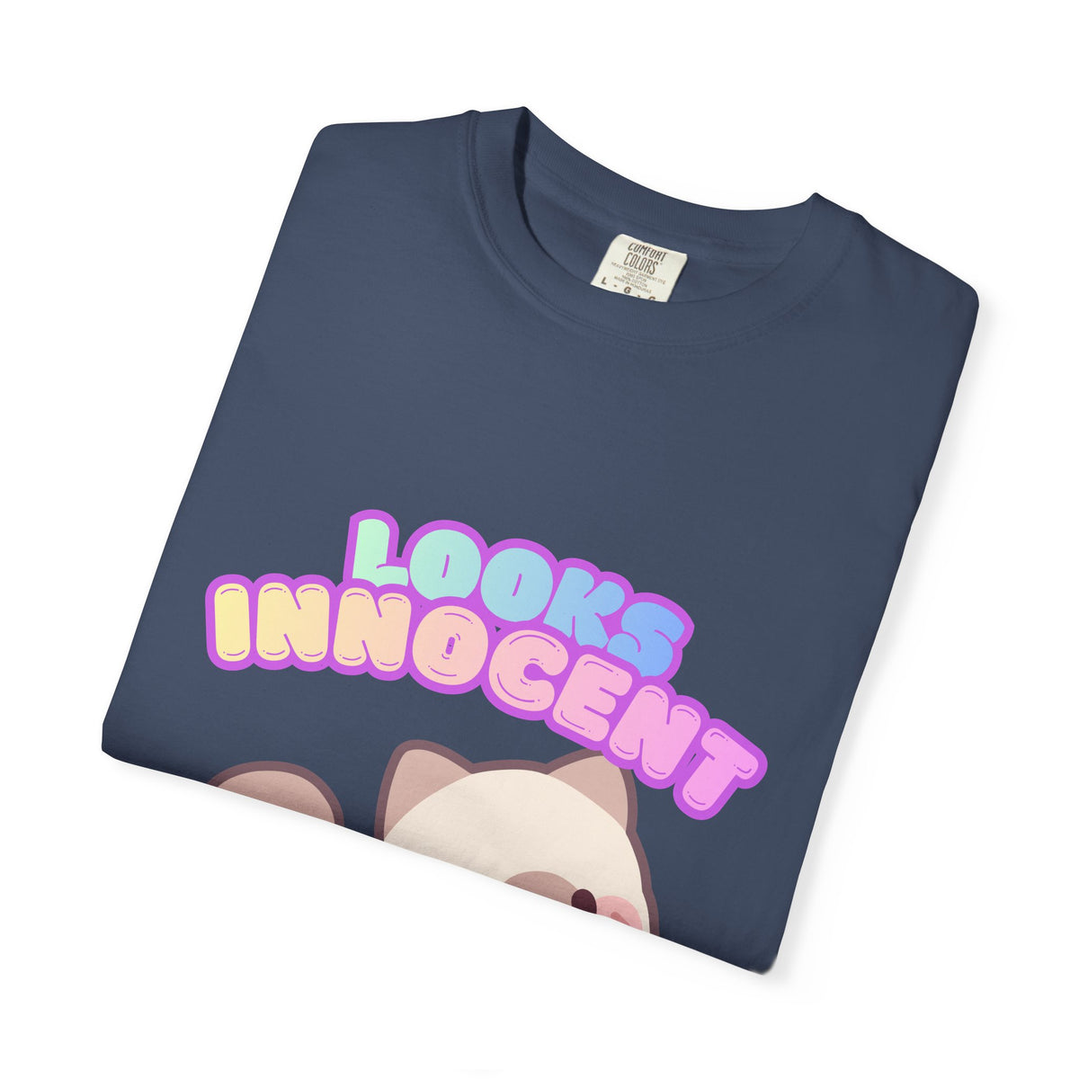 Looks Innocent Cute Cat T-Shirt — Kawaii Kitten Graphic Tee