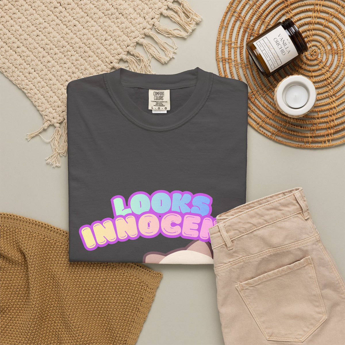 Looks Innocent Cute Cat T-Shirt — Kawaii Kitten Graphic Tee