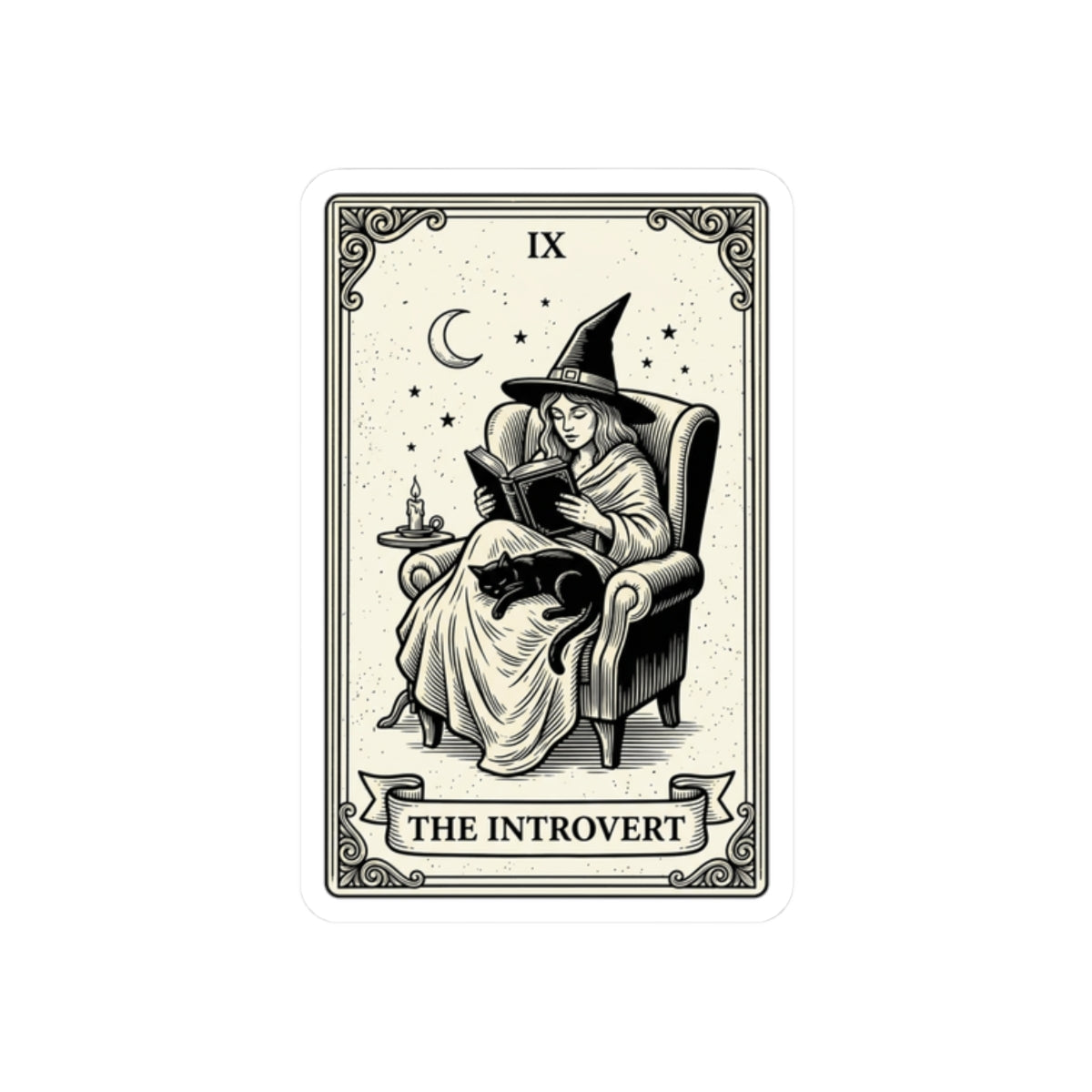 The Introvert Witch sticker | Kiss-Cut Sticker, Witchy Humor, Tarot Aesthetic