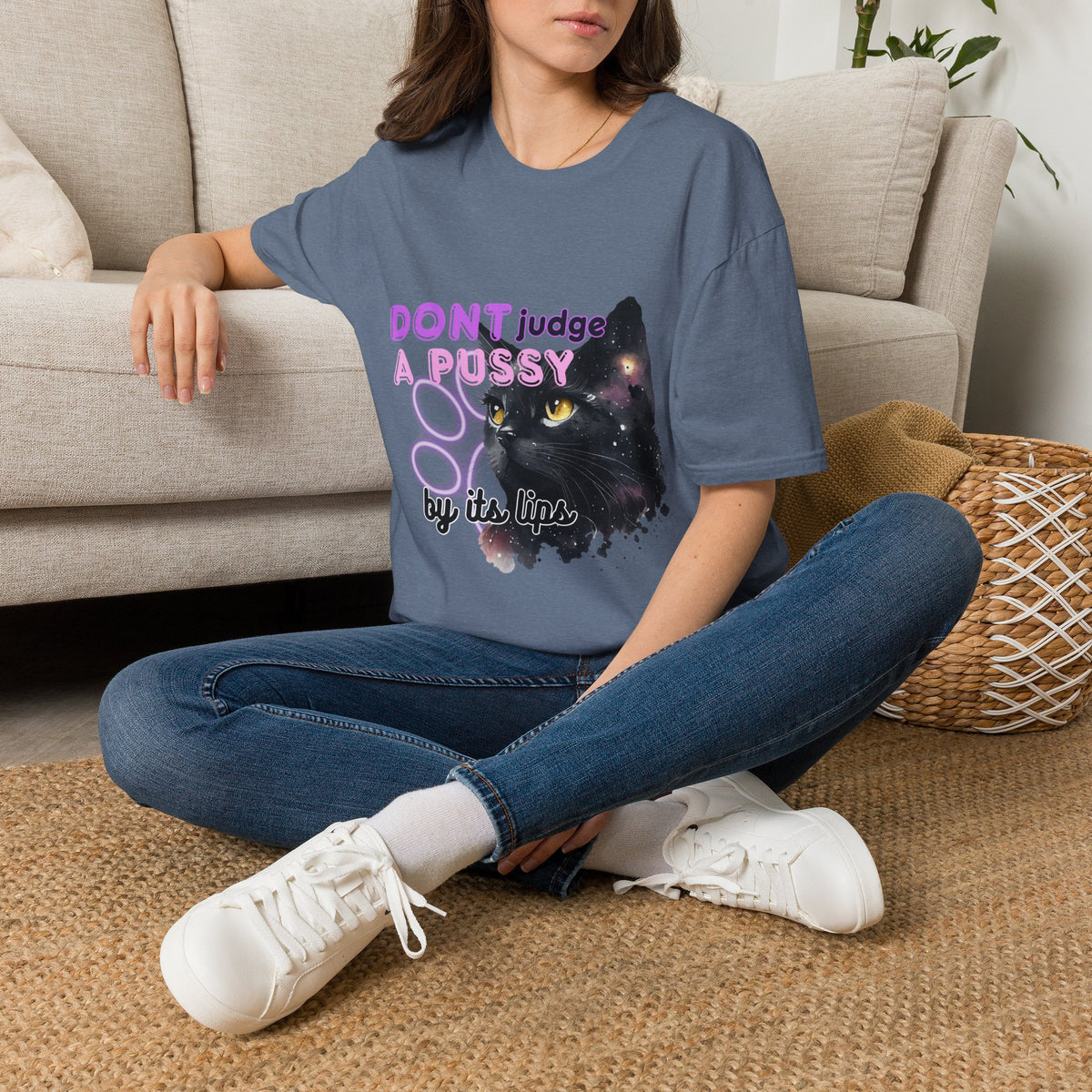 Don't Judge a Pussy Cat T-Shirt — Cute Black Cat Graphic Tee