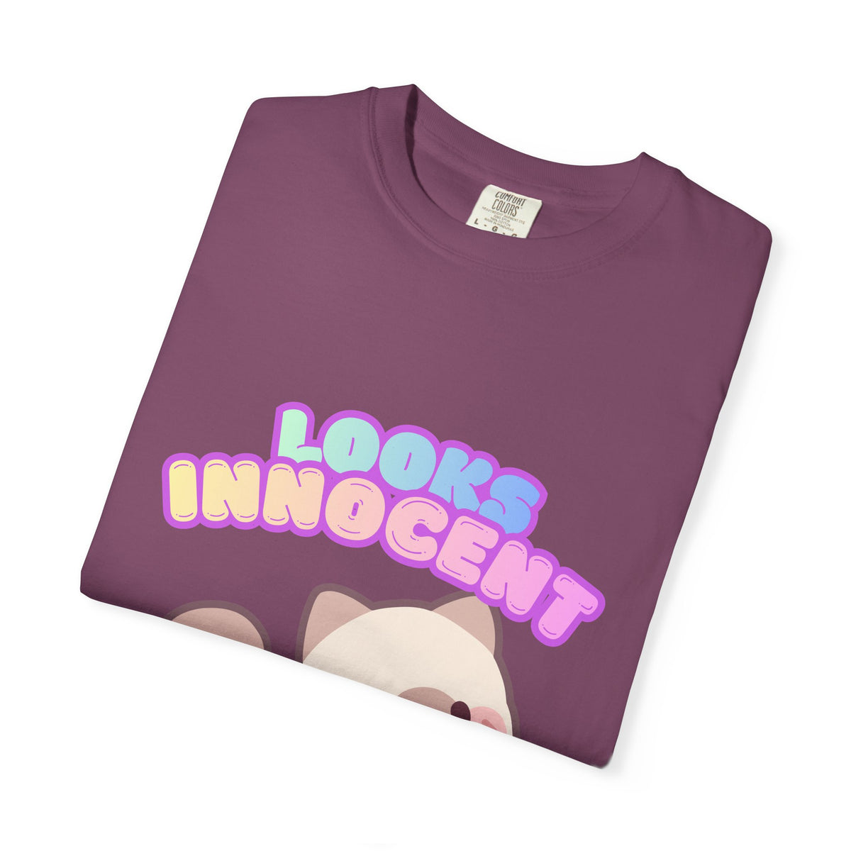 Looks Innocent Cute Cat T-Shirt — Kawaii Kitten Graphic Tee