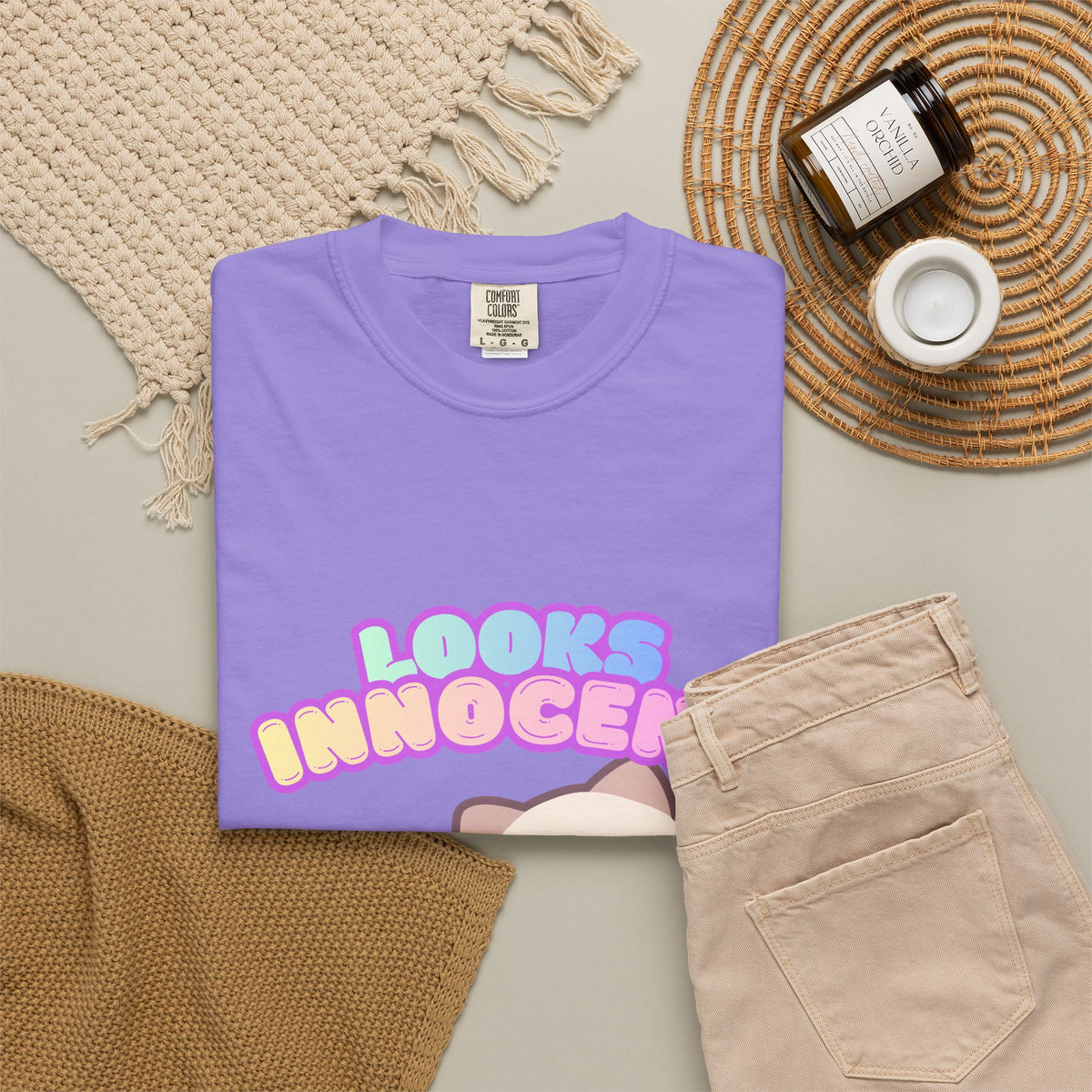 Looks Innocent Cute Cat T-Shirt — Kawaii Kitten Graphic Tee