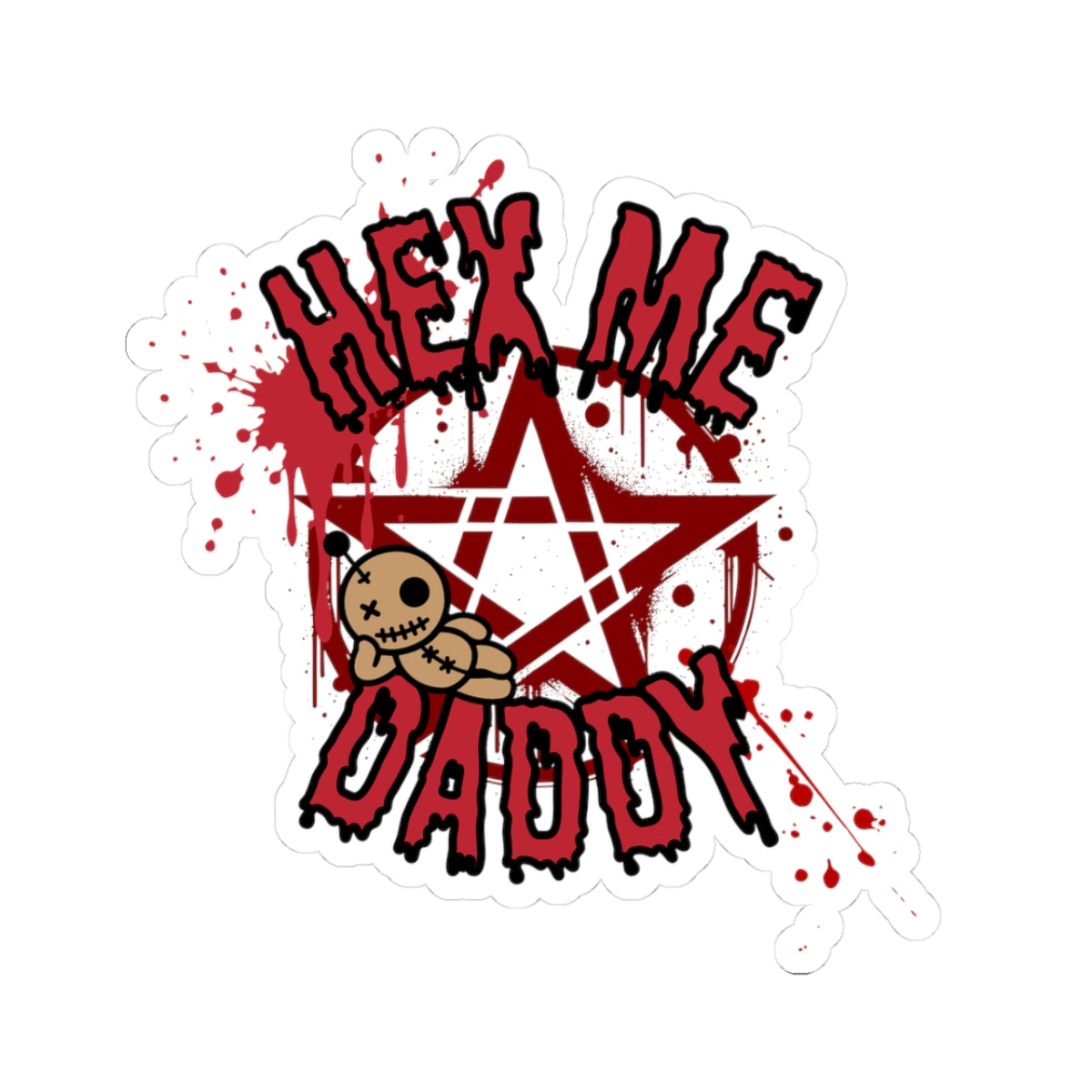 Hex Me, Daddy Pentagram Kiss-Cut Sticker