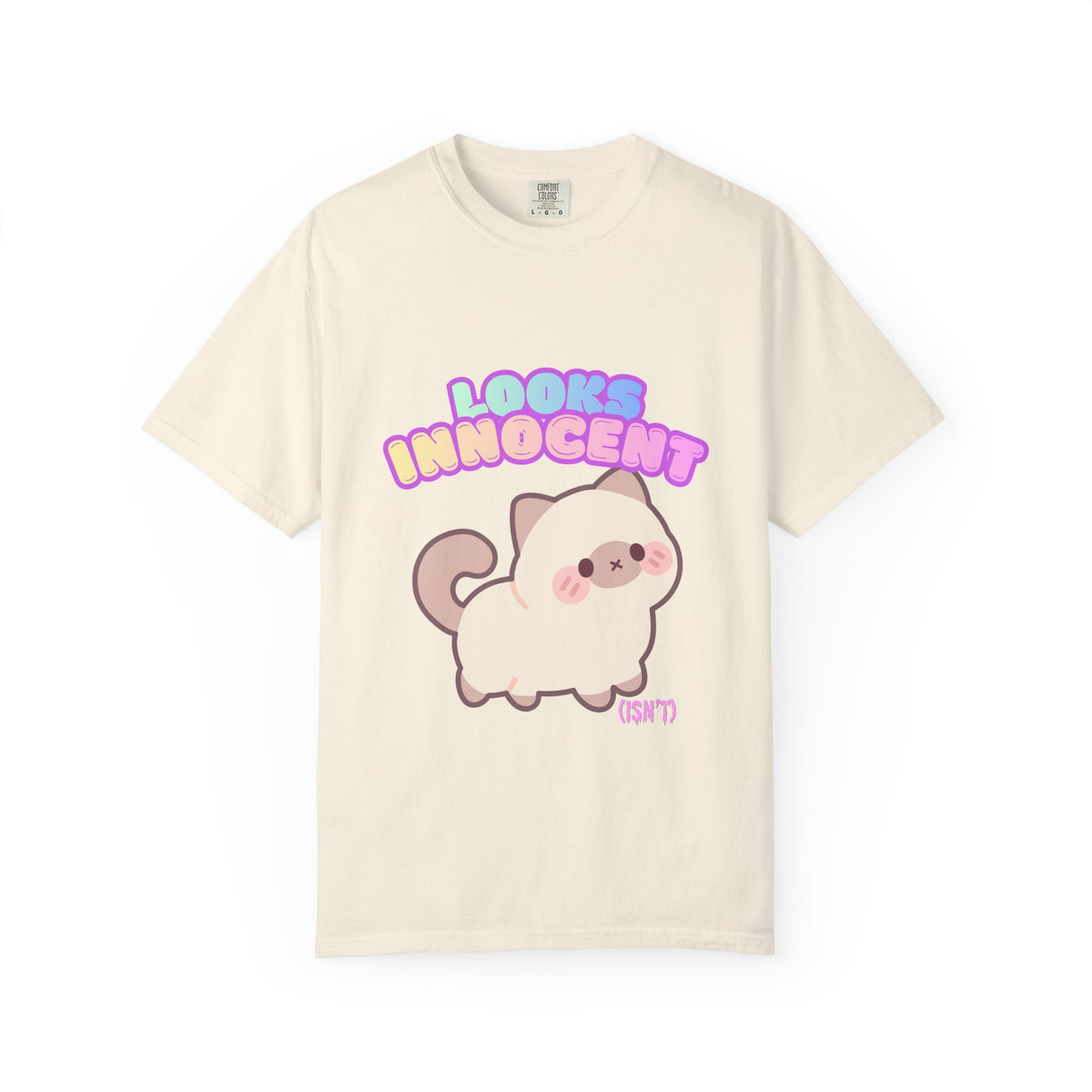 Looks Innocent Cute Cat T-Shirt — Kawaii Kitten Graphic Tee