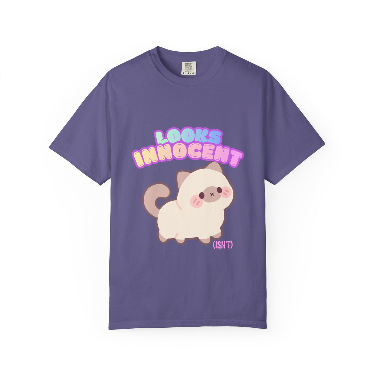 Looks Innocent Cute Cat T-Shirt — Kawaii Kitten Graphic Tee