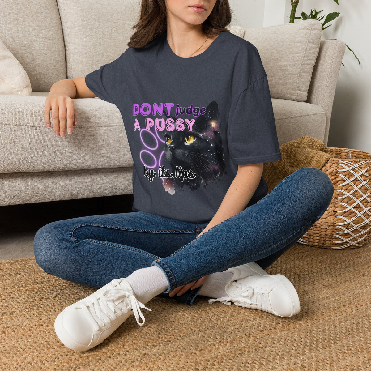 Don't Judge a Pussy Cat T-Shirt — Cute Black Cat Graphic Tee
