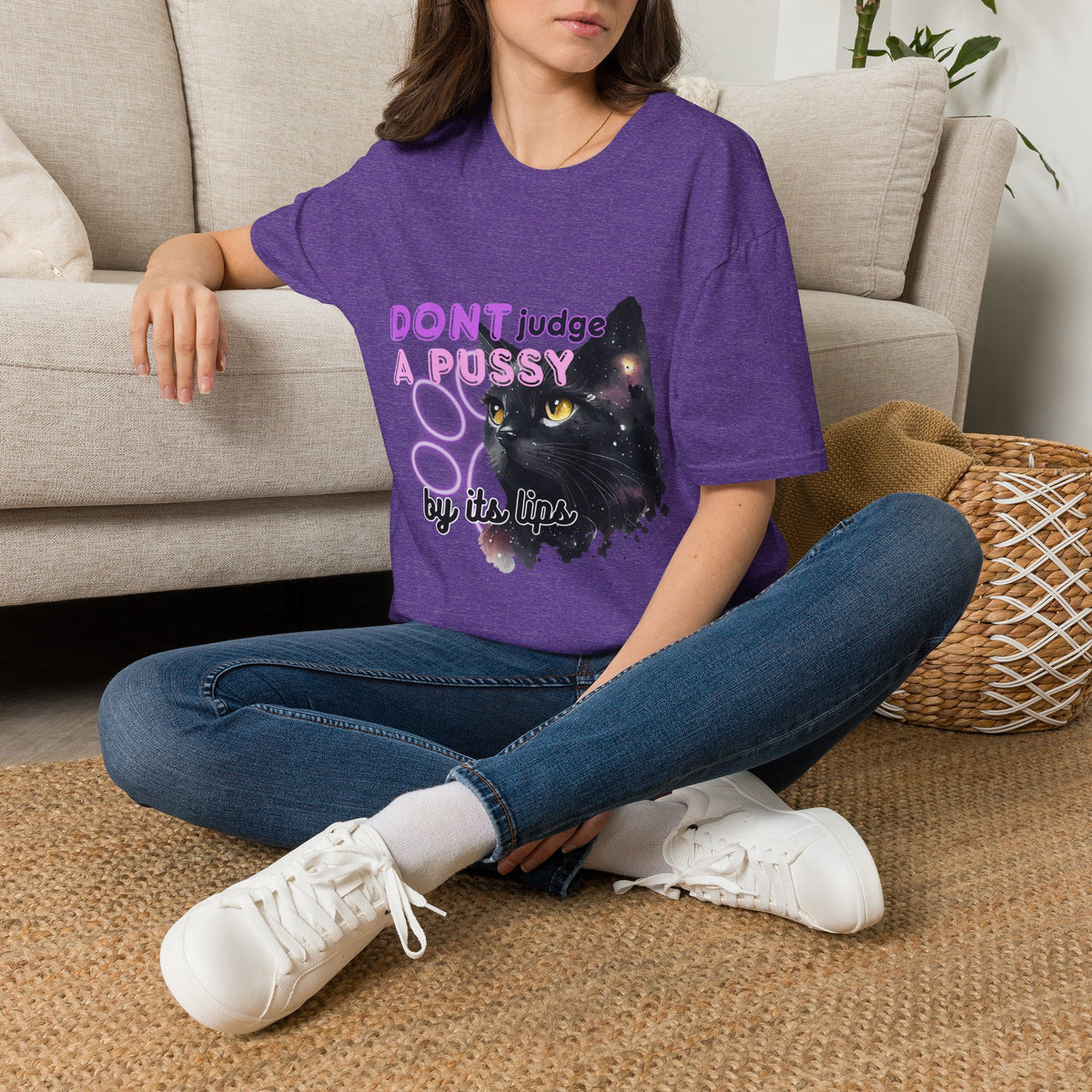 Don't Judge a Pussy Cat T-Shirt — Cute Black Cat Graphic Tee