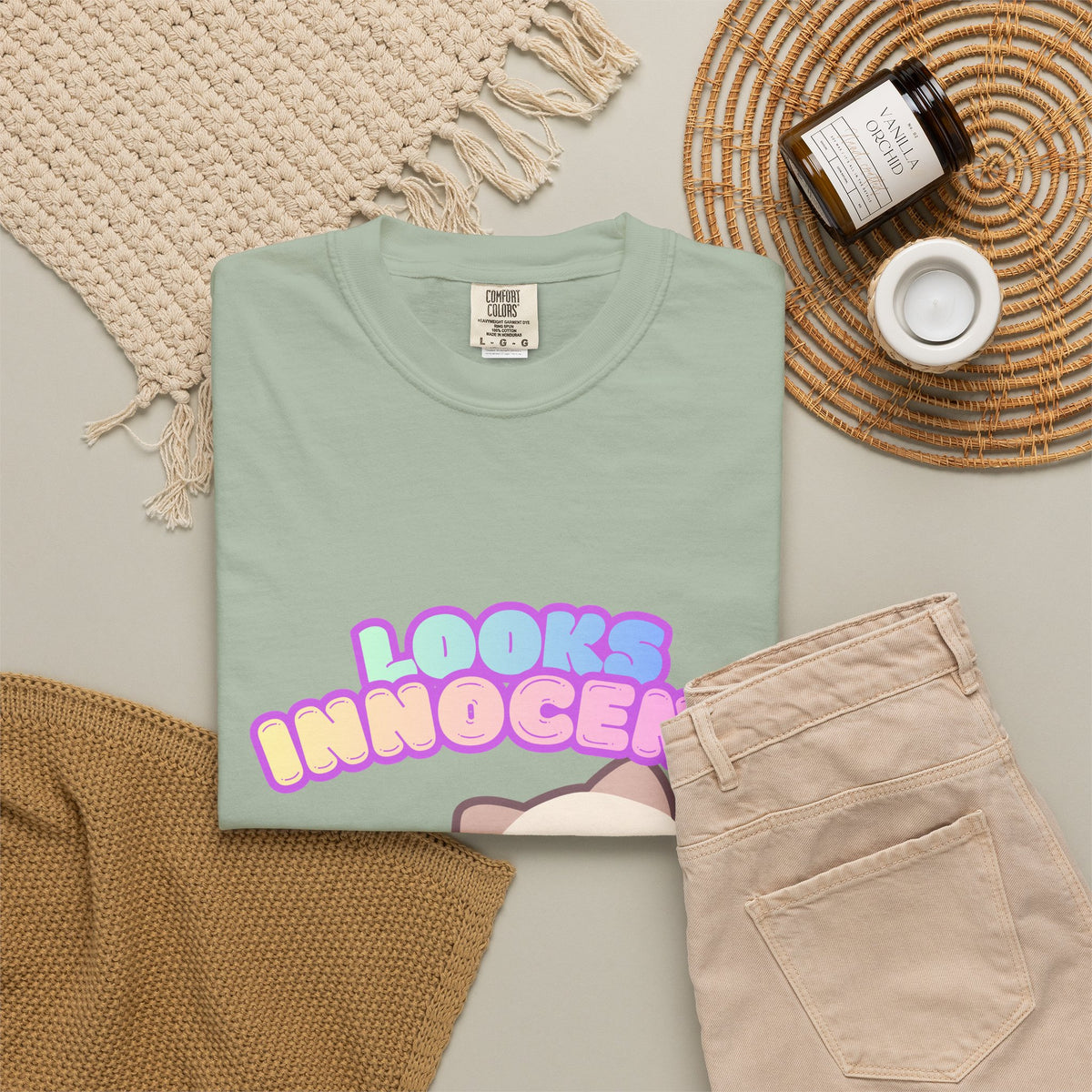 Looks Innocent Cute Cat T-Shirt — Kawaii Kitten Graphic Tee