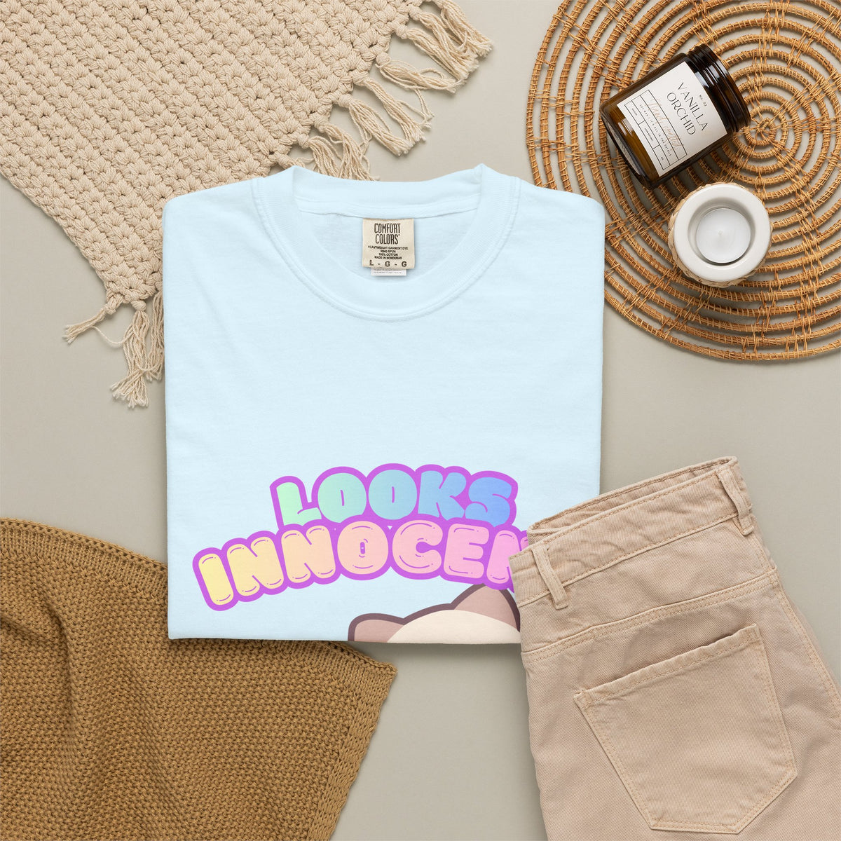 Looks Innocent Cute Cat T-Shirt — Kawaii Kitten Graphic Tee