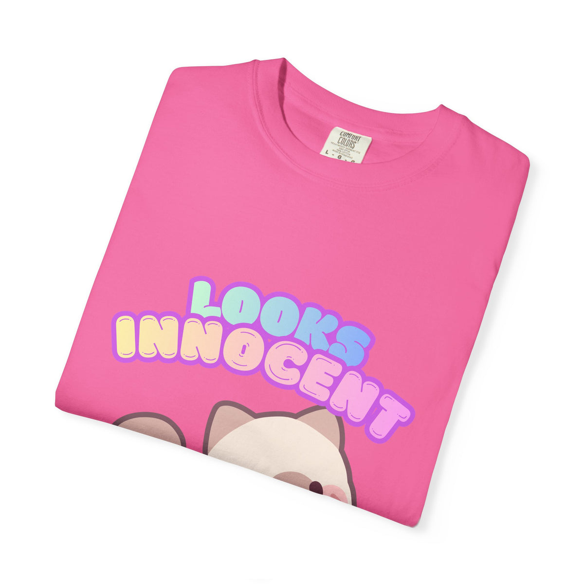 Looks Innocent Cute Cat T-Shirt — Kawaii Kitten Graphic Tee