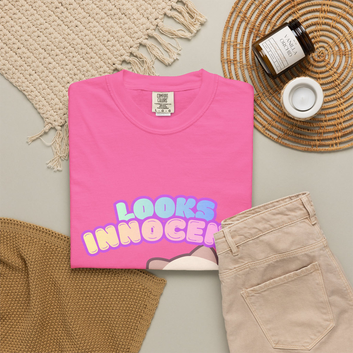 Looks Innocent Cute Cat T-Shirt — Kawaii Kitten Graphic Tee