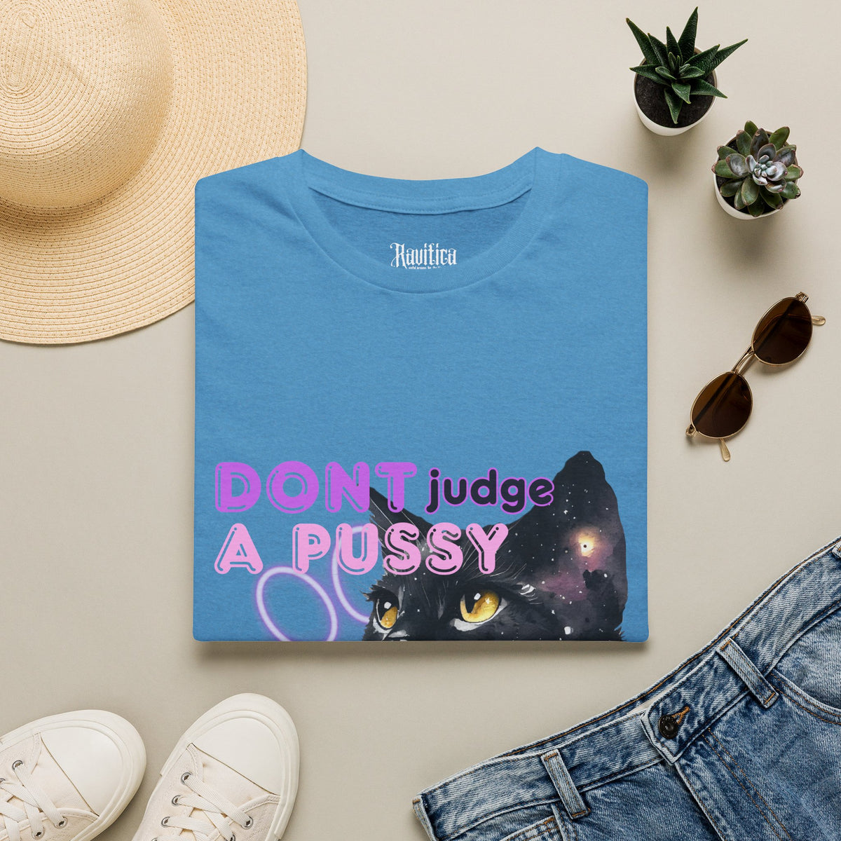 Don't Judge a Pussy Cat T-Shirt — Cute Black Cat Graphic Tee
