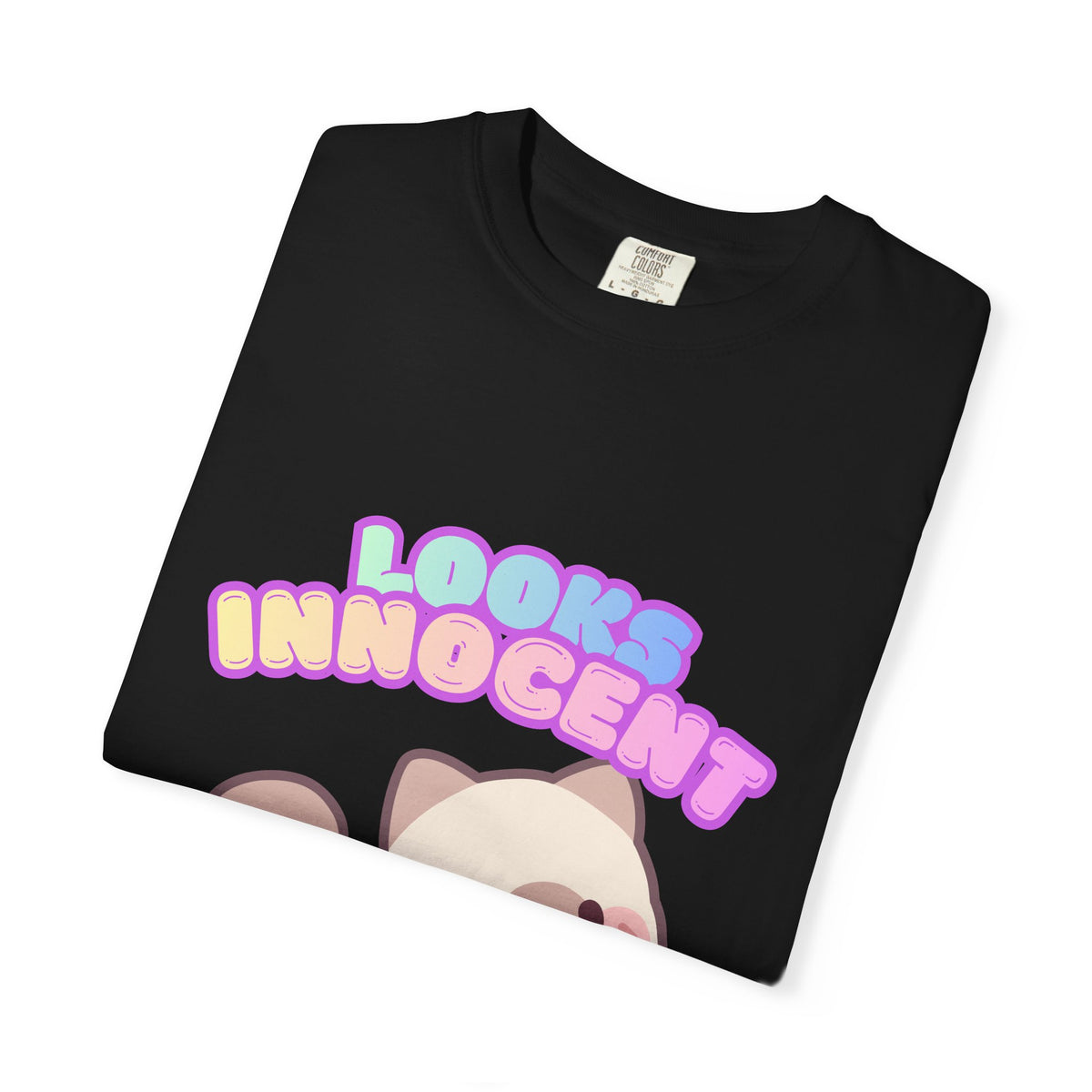 Looks Innocent Cute Cat T-Shirt — Kawaii Kitten Graphic Tee