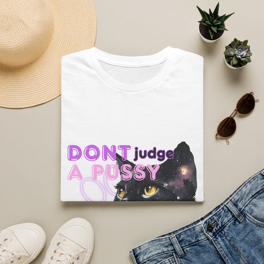 Don't Judge a Pussy Cat T-Shirt — Cute Black Cat Graphic Tee