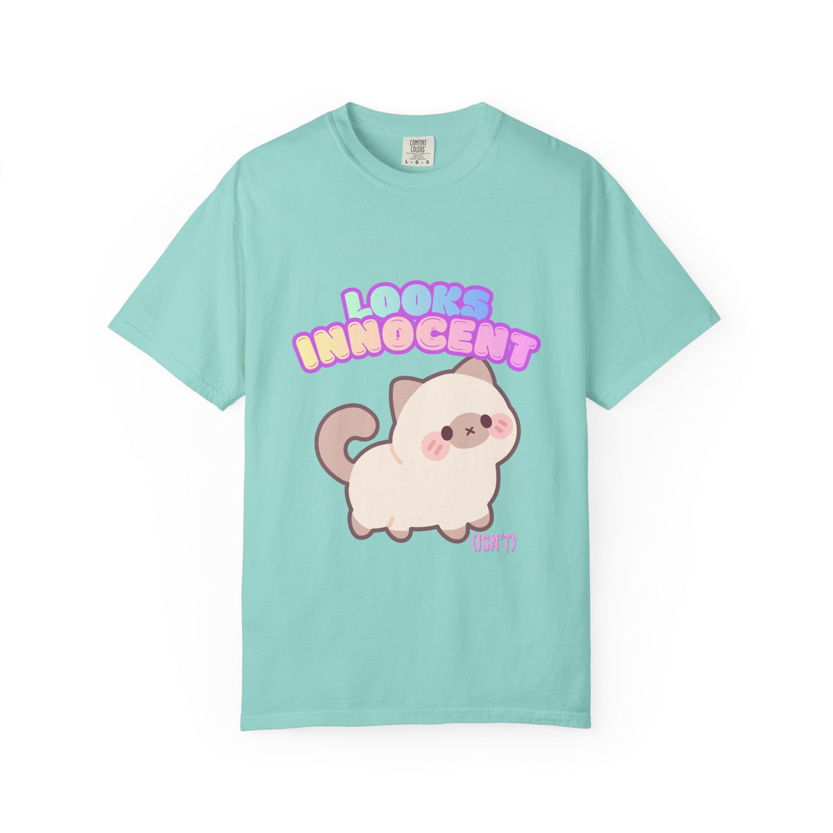 Looks Innocent Cute Cat T-Shirt — Kawaii Kitten Graphic Tee