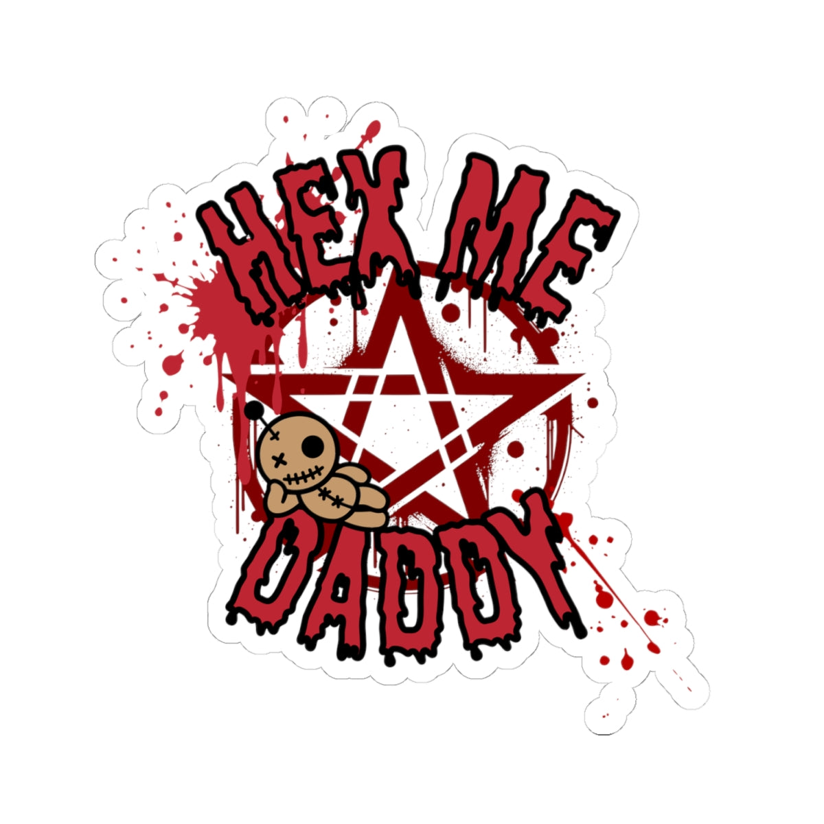 Hex Me, Daddy Pentagram Kiss-Cut Sticker