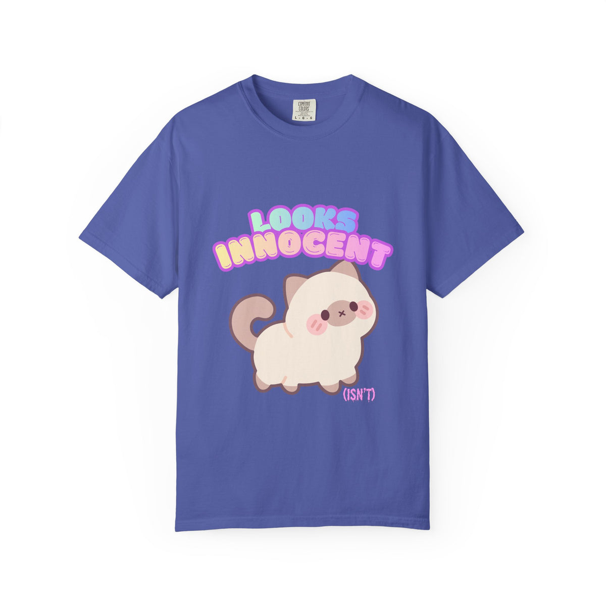 Looks Innocent Cute Cat T-Shirt — Kawaii Kitten Graphic Tee