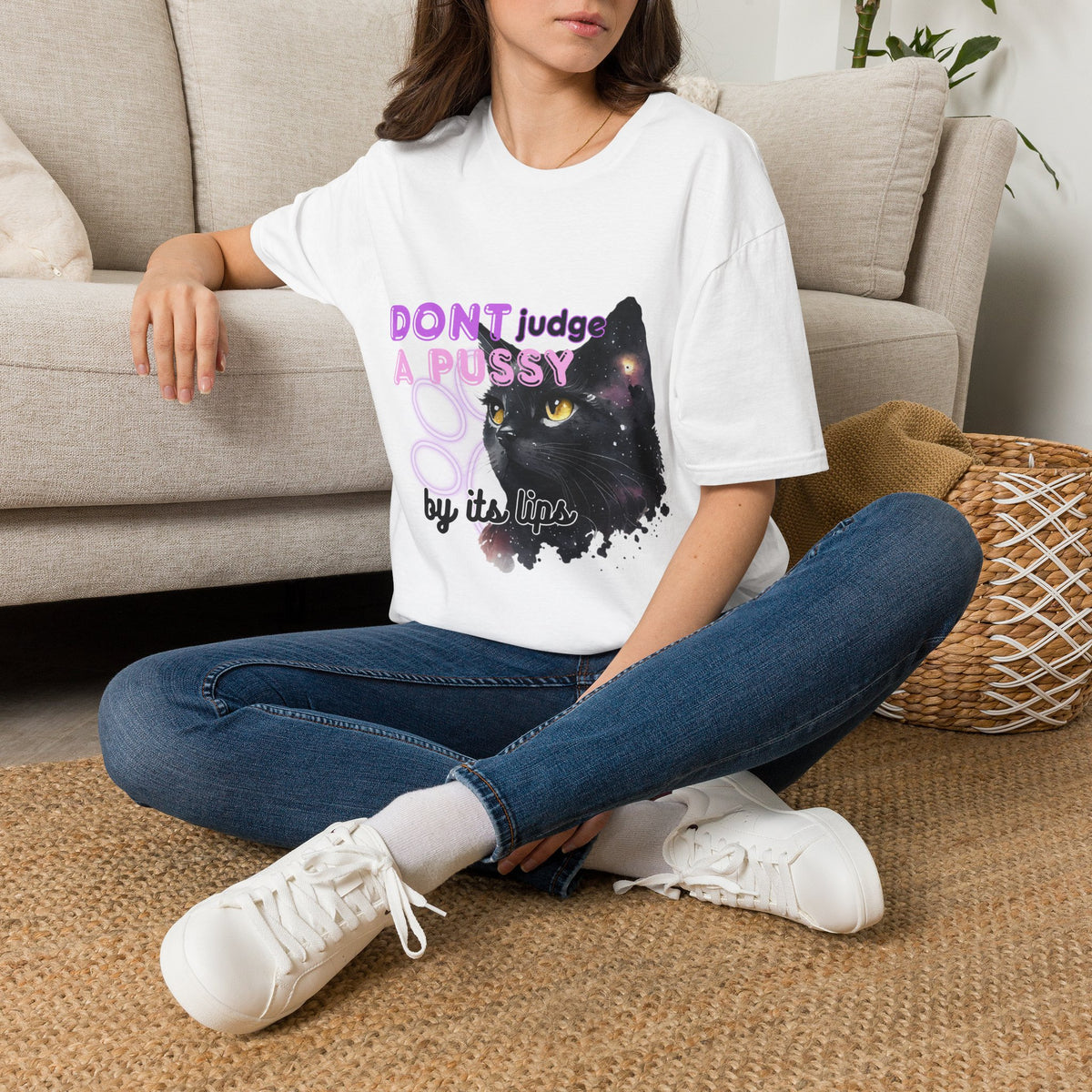 Don't Judge a Pussy Cat T-Shirt — Cute Black Cat Graphic Tee