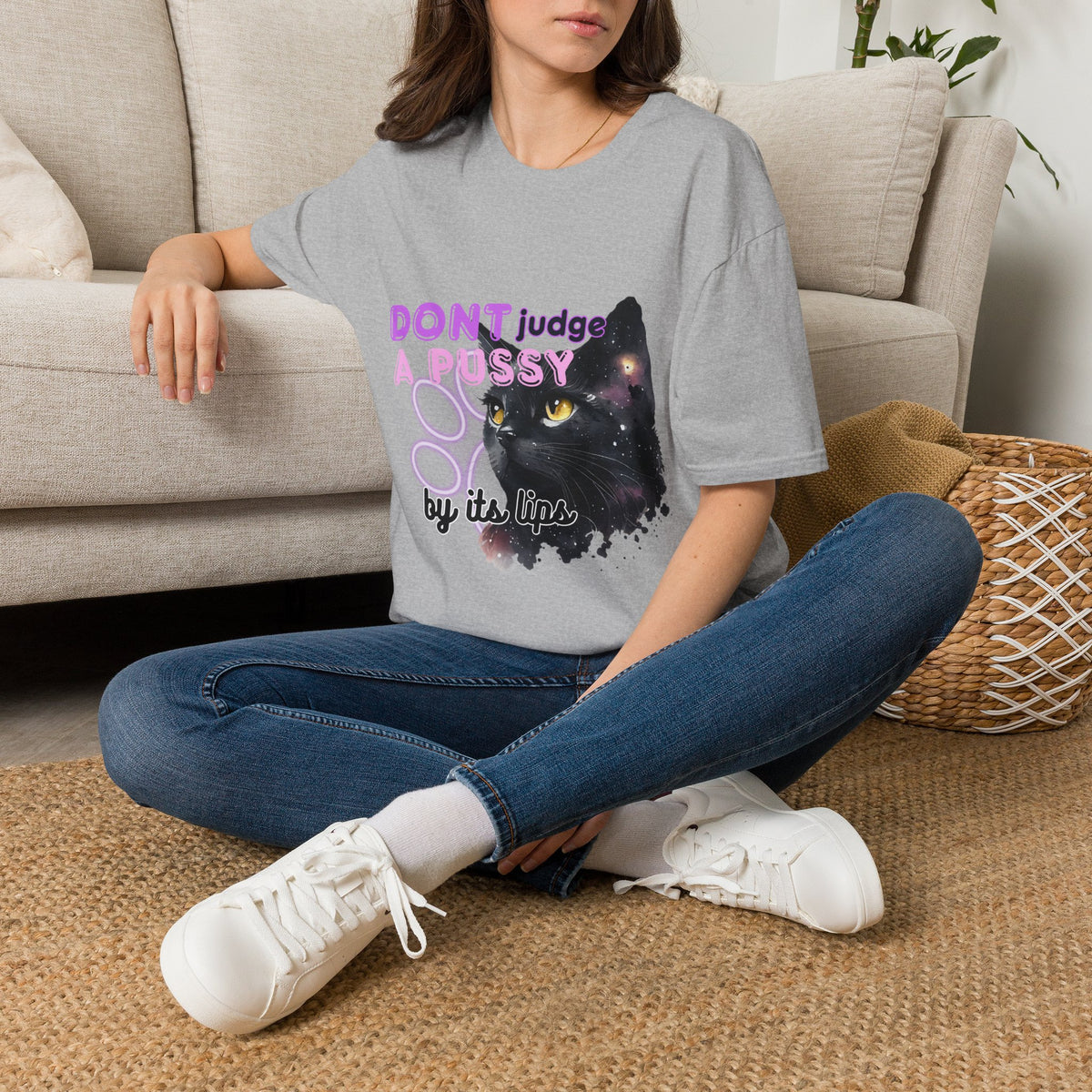 Don't Judge a Pussy Cat T-Shirt — Cute Black Cat Graphic Tee