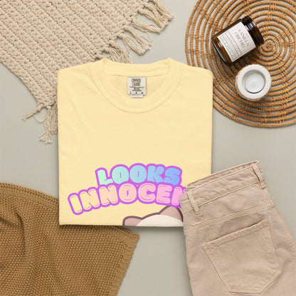 Looks Innocent Cute Cat T-Shirt — Kawaii Kitten Graphic Tee