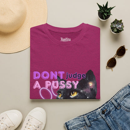 Don't Judge a Pussy Cat T-Shirt — Cute Black Cat Graphic Tee