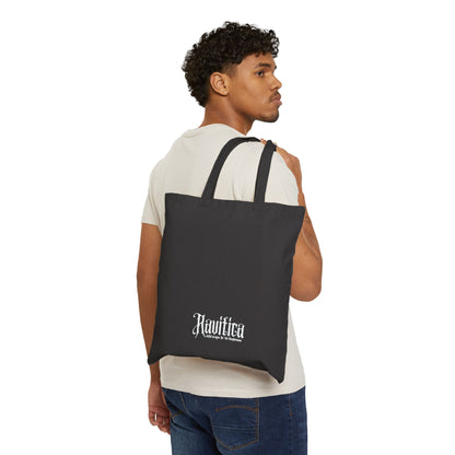 Canvas Tote — "Bad Decisions Build Character" Dragon Graphic