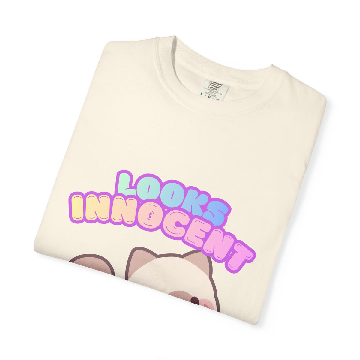 Looks Innocent Cute Cat T-Shirt — Kawaii Kitten Graphic Tee