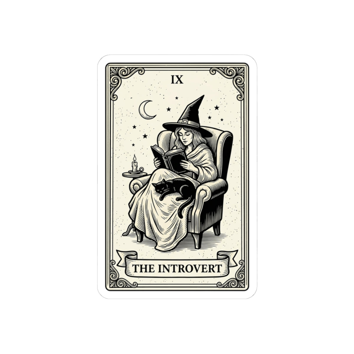 The Introvert Witch sticker | Kiss-Cut Sticker, Witchy Humor, Tarot Aesthetic
