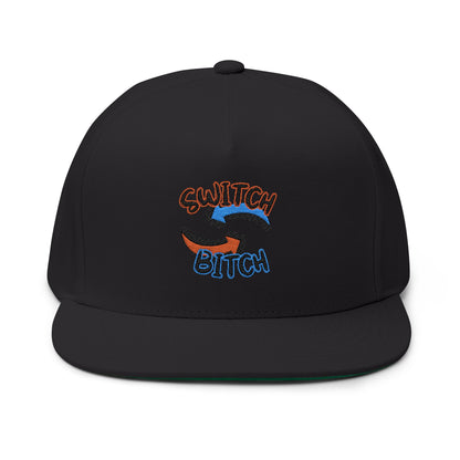 Embroidered 'Switch Bitch' Flat Bill Cap – Bold Reversible Arrow Snapback Hat