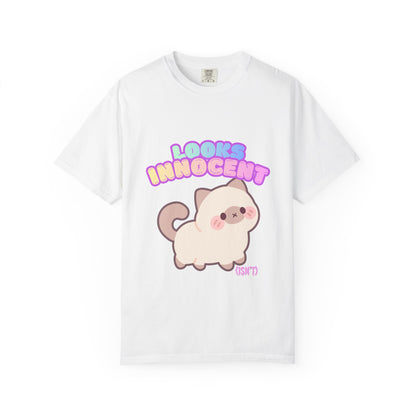 Looks Innocent Cute Cat T-Shirt — Kawaii Kitten Graphic Tee