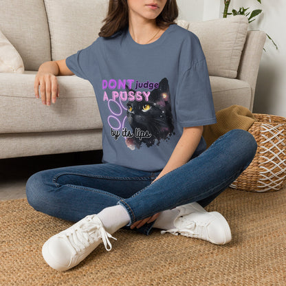 Don't Judge a Pussy Cat T-Shirt — Cute Black Cat Graphic Tee