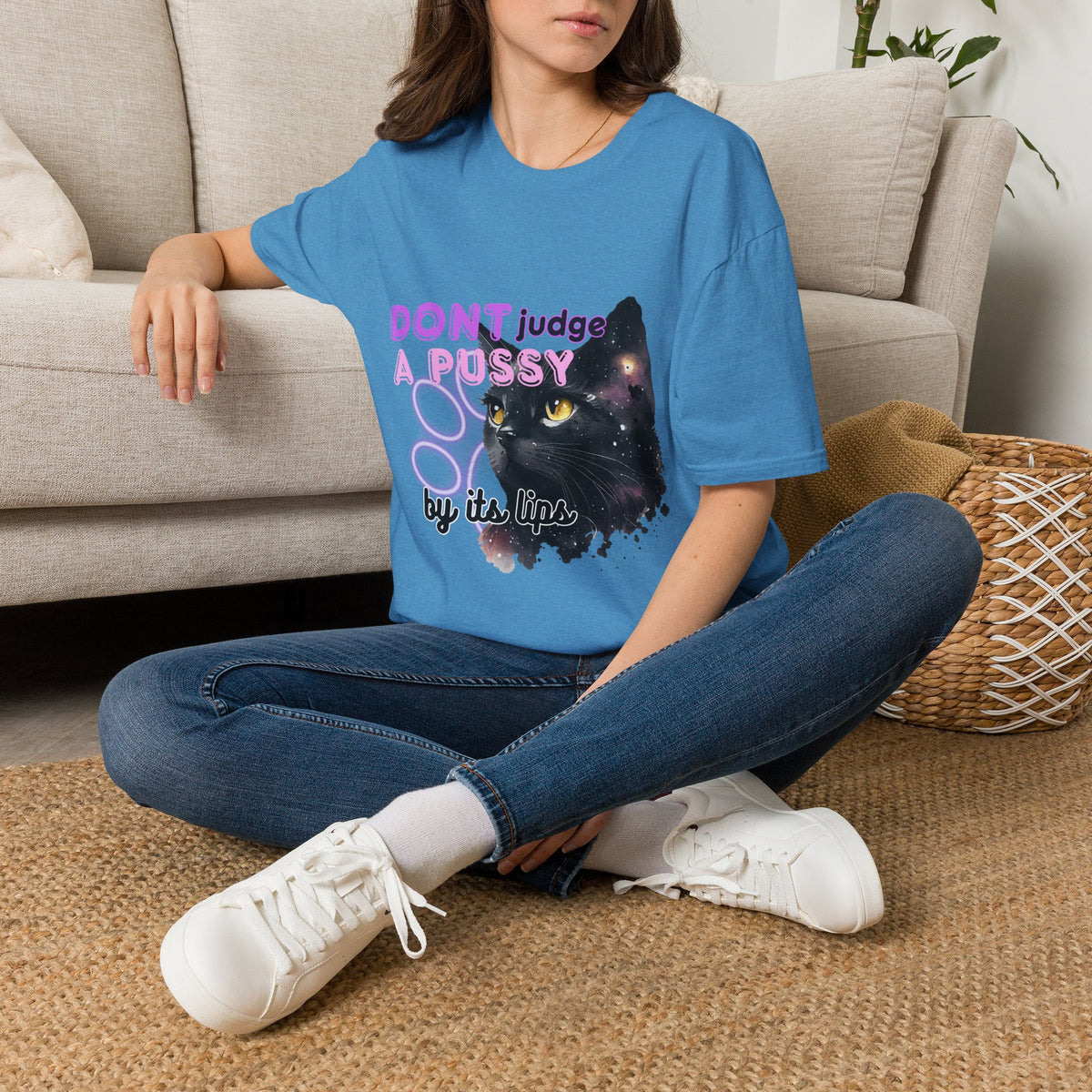 Don't Judge a Pussy Cat T-Shirt — Cute Black Cat Graphic Tee