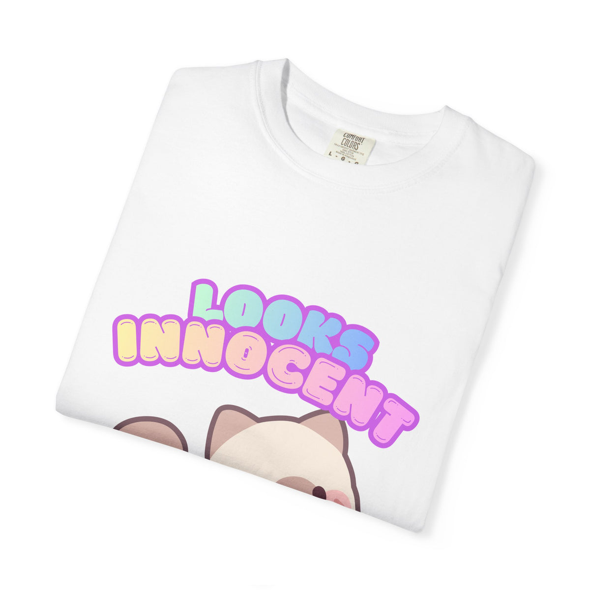 Looks Innocent Cute Cat T-Shirt — Kawaii Kitten Graphic Tee