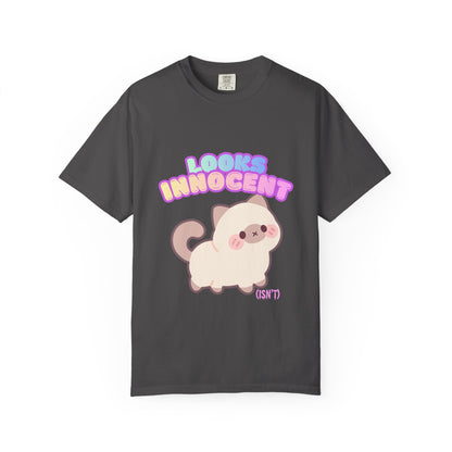 Looks Innocent Cute Cat T-Shirt — Kawaii Kitten Graphic Tee