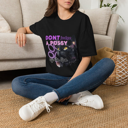 Don't Judge a Pussy Cat T-Shirt — Cute Black Cat Graphic Tee