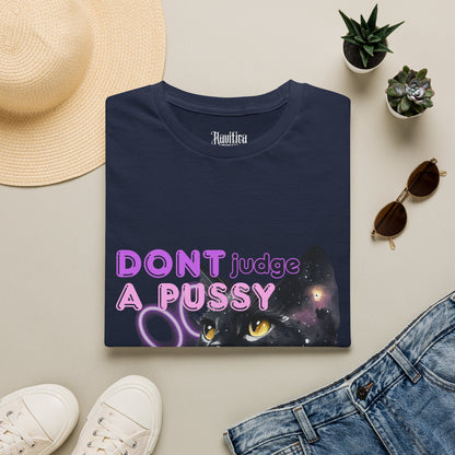 Don't Judge a Pussy Cat T-Shirt — Cute Black Cat Graphic Tee