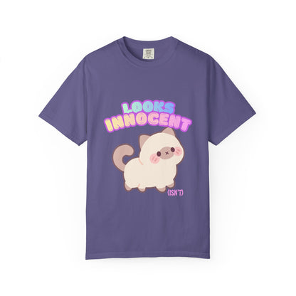 Looks Innocent Cute Cat T-Shirt — Kawaii Kitten Graphic Tee
