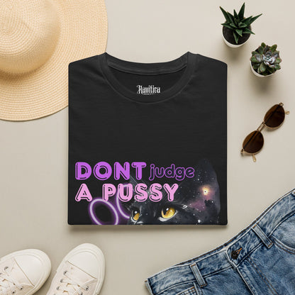 Don't Judge a Pussy Cat T-Shirt — Cute Black Cat Graphic Tee