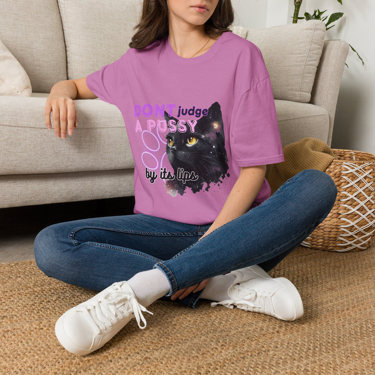 Don't Judge a Pussy Cat T-Shirt — Cute Black Cat Graphic Tee
