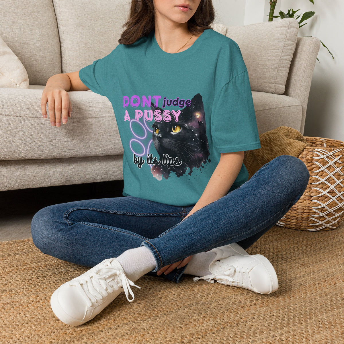 Don't Judge a Pussy Cat T-Shirt — Cute Black Cat Graphic Tee