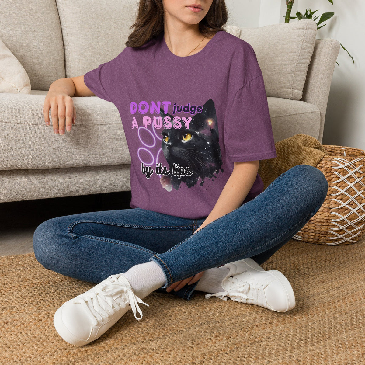 Don't Judge a Pussy Cat T-Shirt — Cute Black Cat Graphic Tee
