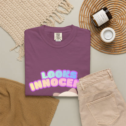 Looks Innocent Cute Cat T-Shirt — Kawaii Kitten Graphic Tee