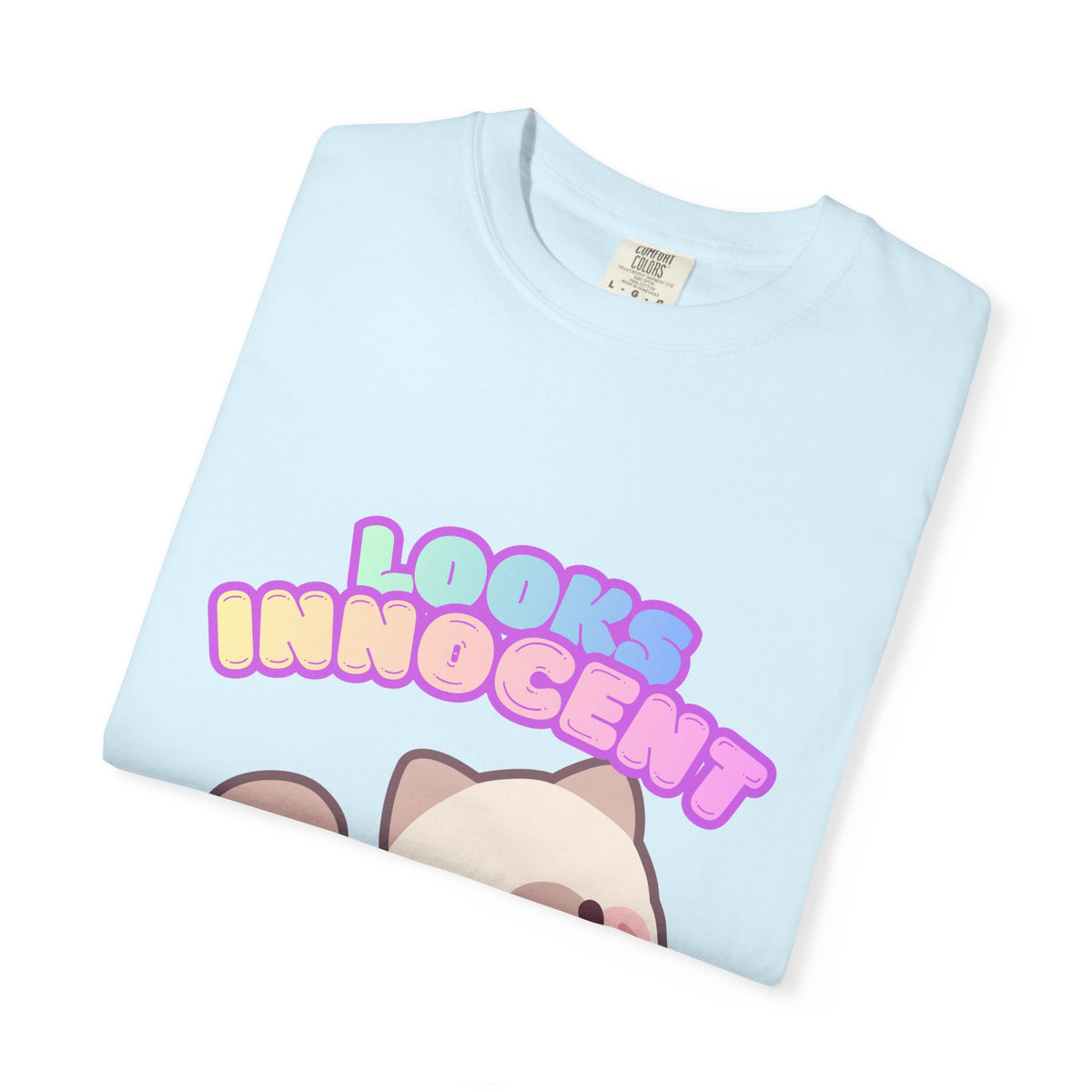 Looks Innocent Cute Cat T-Shirt — Kawaii Kitten Graphic Tee