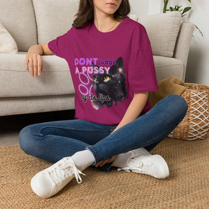 Don't Judge a Pussy Cat T-Shirt — Cute Black Cat Graphic Tee