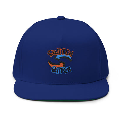 Embroidered 'Switch Bitch' Flat Bill Cap – Bold Reversible Arrow Snapback Hat