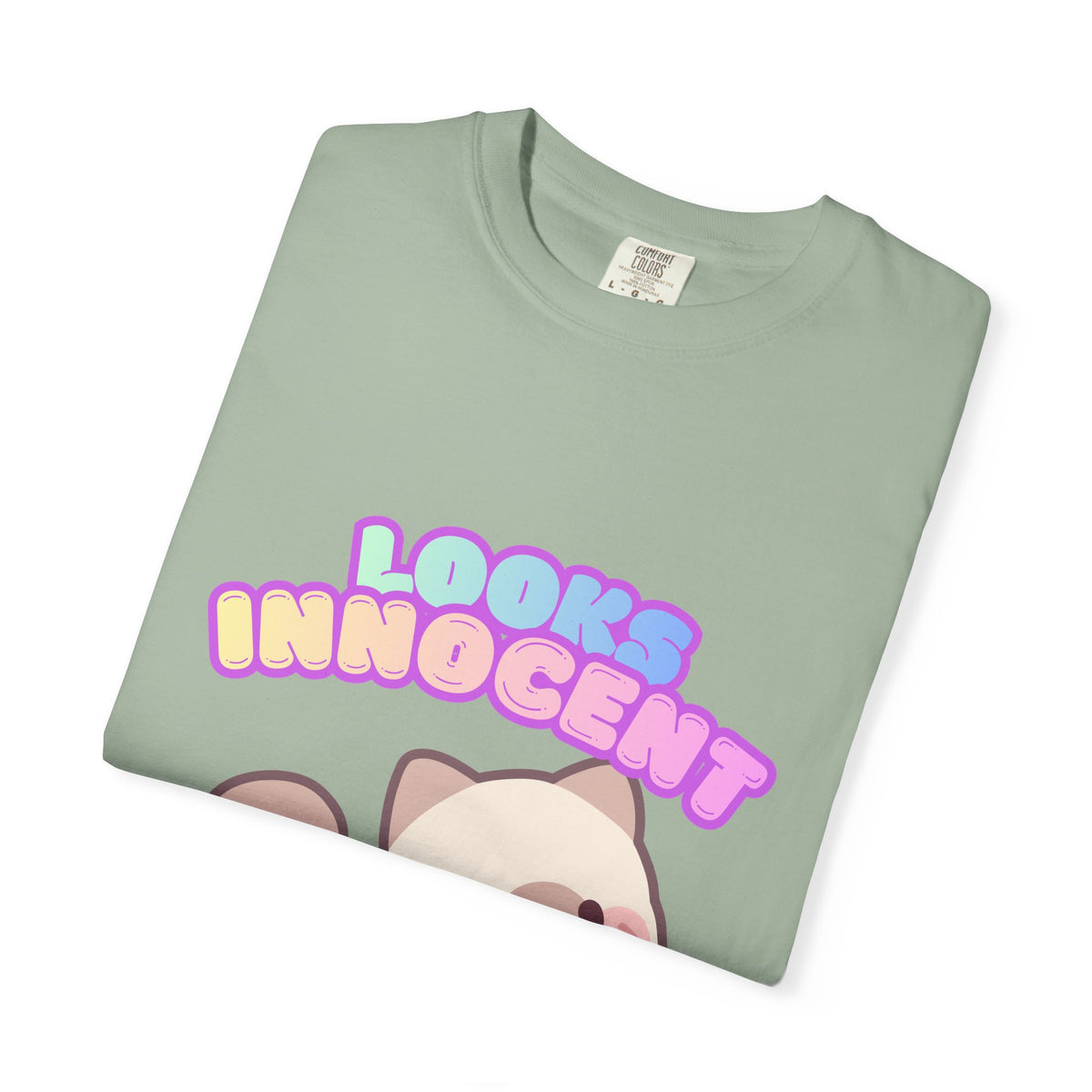 Looks Innocent Cute Cat T-Shirt — Kawaii Kitten Graphic Tee
