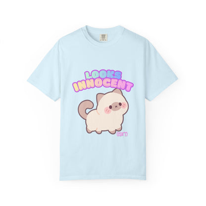 Looks Innocent Cute Cat T-Shirt — Kawaii Kitten Graphic Tee