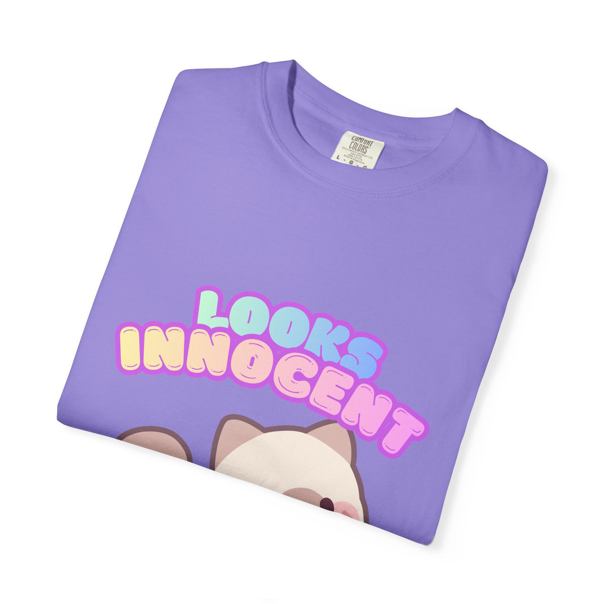 Looks Innocent Cute Cat T-Shirt — Kawaii Kitten Graphic Tee