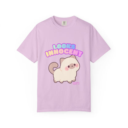 Looks Innocent Cute Cat T-Shirt — Kawaii Kitten Graphic Tee